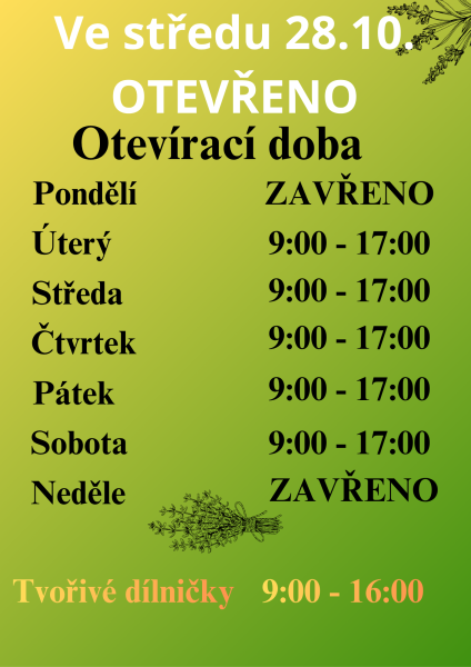 Otevírací doba září - červen (5)